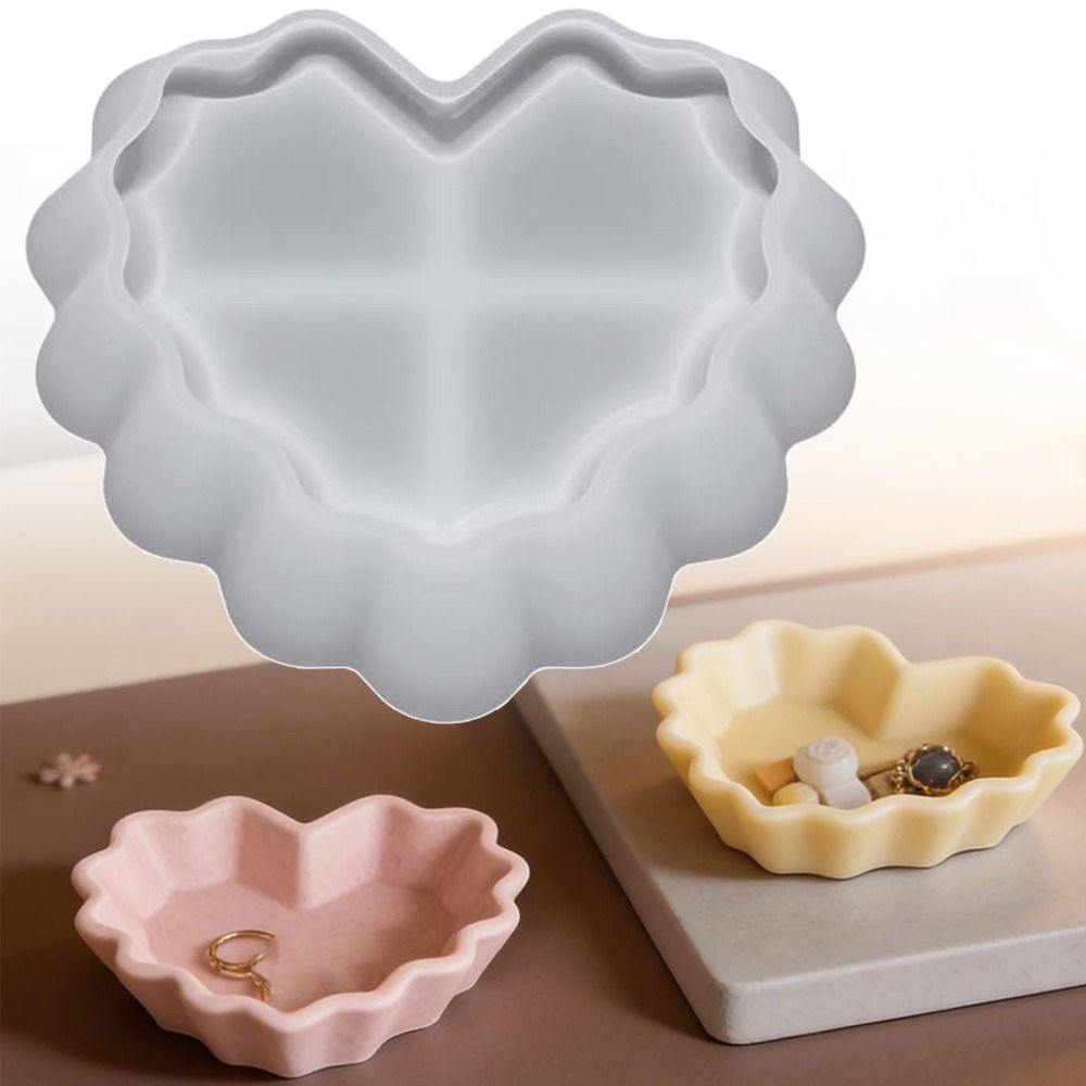 Silicone Mold Tray - Cetakan Resin Bentuk Hati untuk Wadah