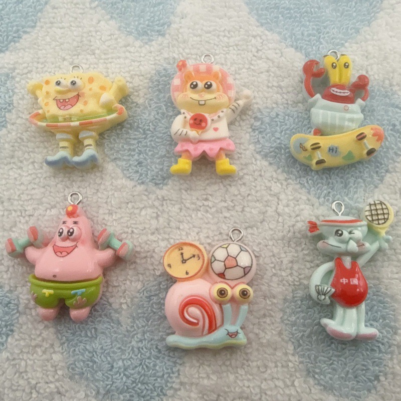Resin Craft Projects - 10 buah liontin resin kartun, anting-anting