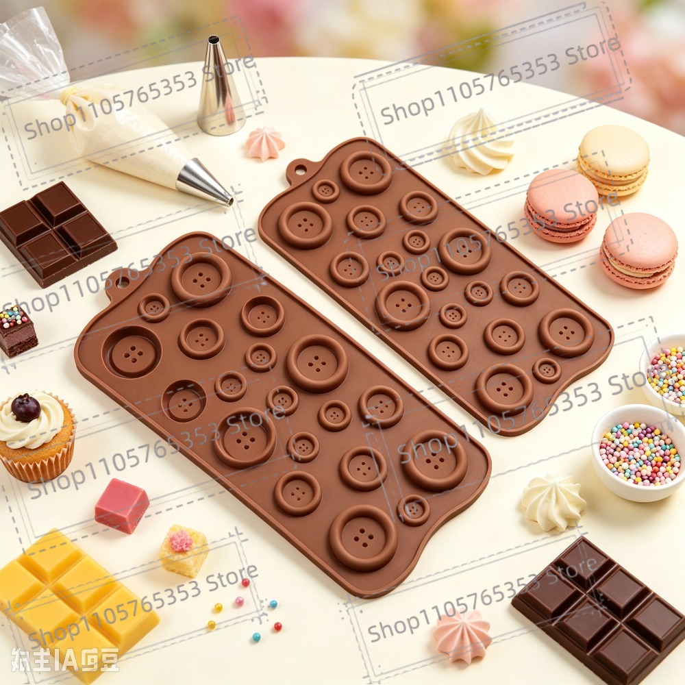 Silicone Mold Tray - 2026 Cetakan Cokelat, Cetakan Bentuk Kancing,