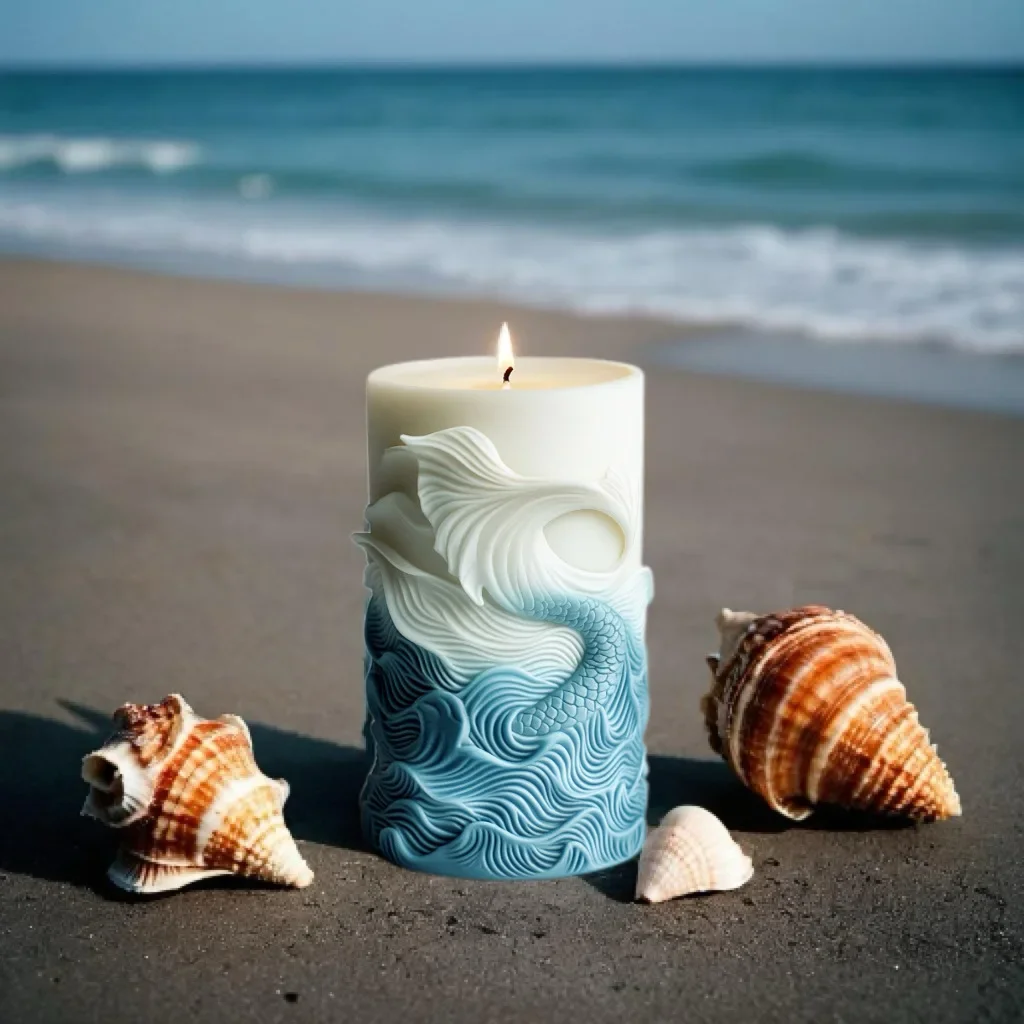 Resin Ocean Wave Mold - DIY cetakan silikon silinder busa gelombang