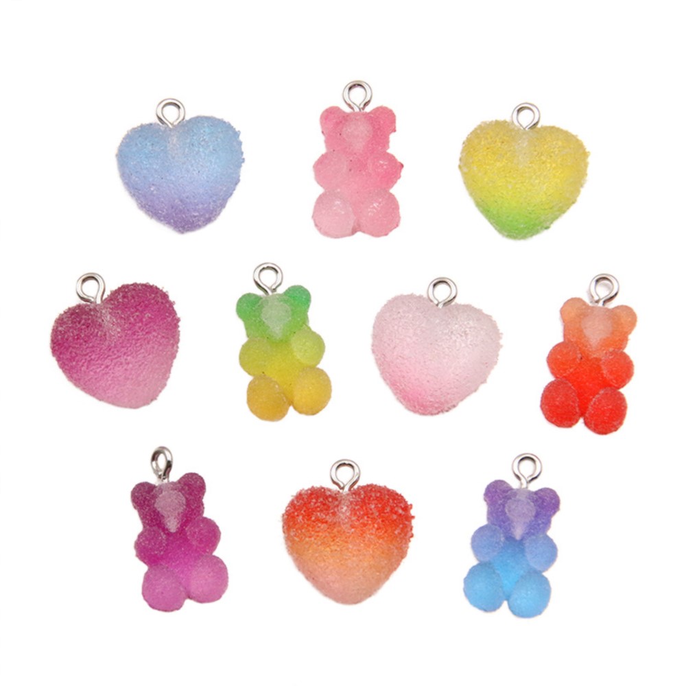 Resin Craft Projects - 20 Buah Liontin Jimat Hati Bintang