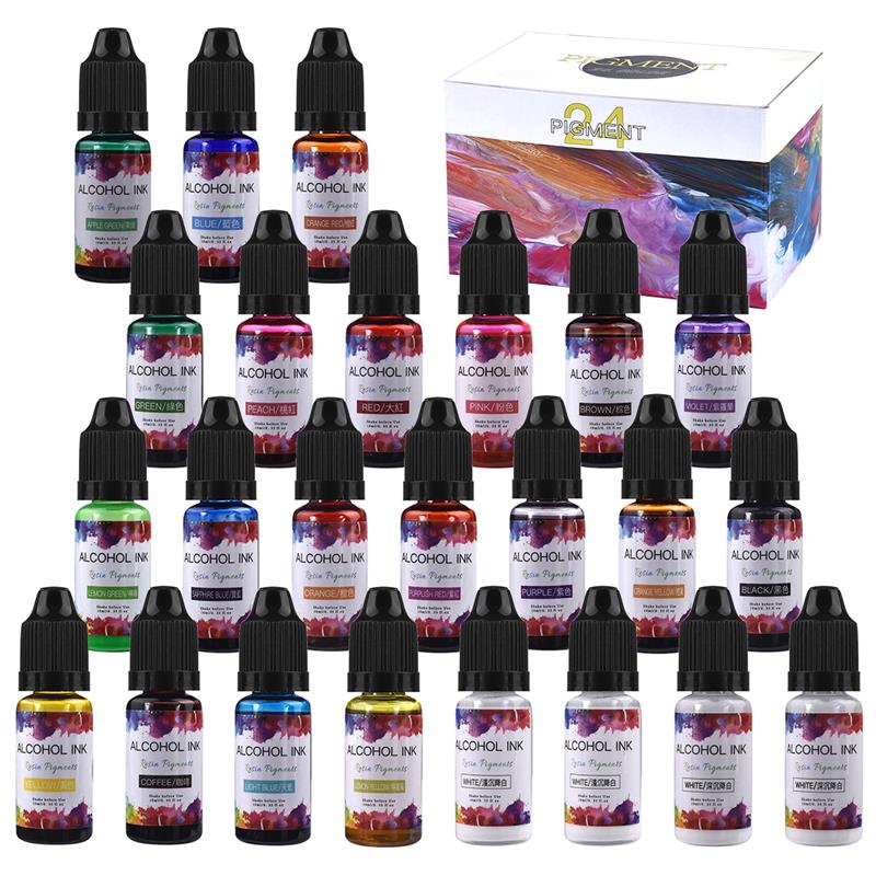 24 Warna/Set 10Ml Tinta Seni P - Resin Dye Alcohol ulasan dan harga