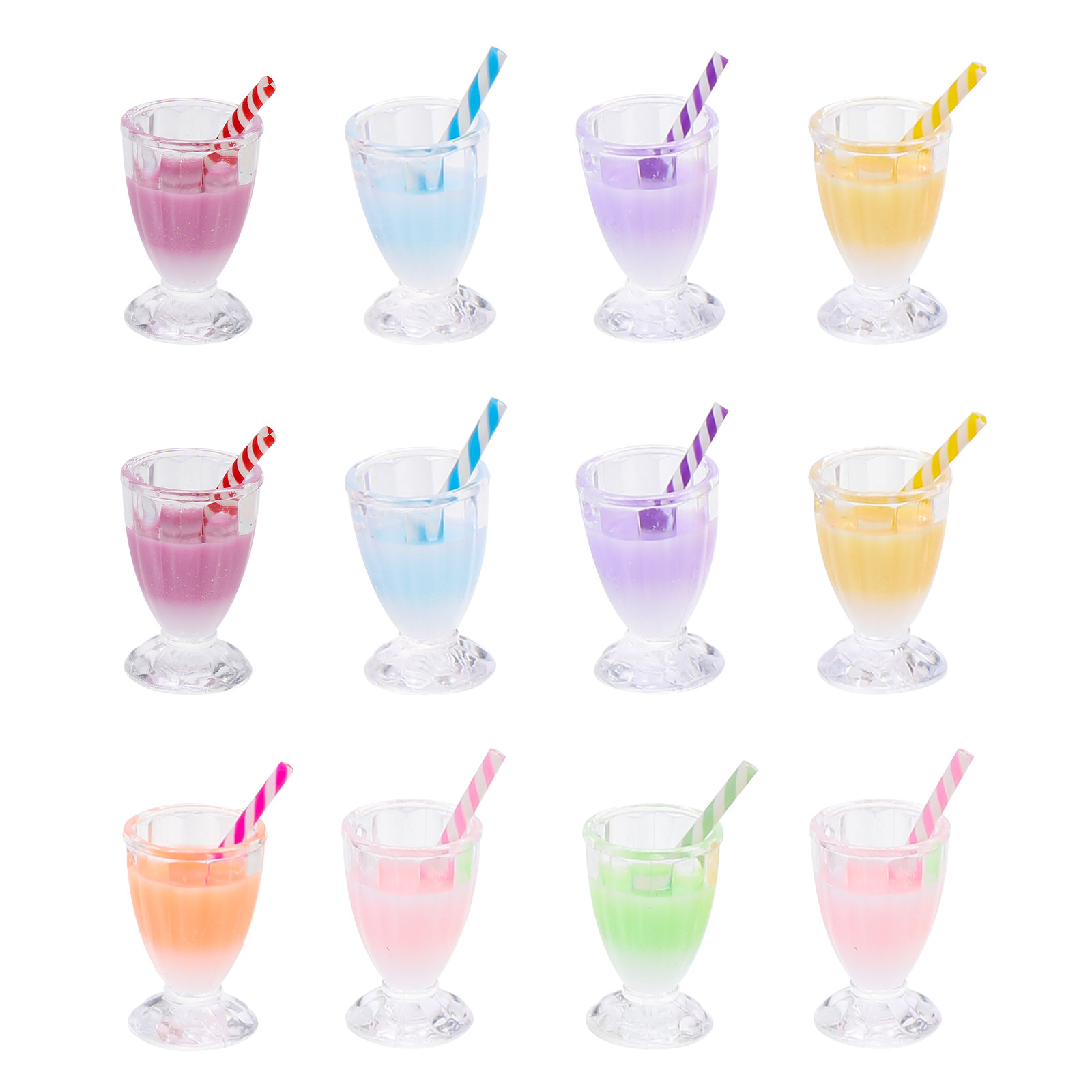 12 buah hiasan botol teh susu, - Resin Crafts Diy ulasan dan harga