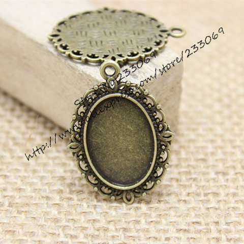 40 PCS/Banyak Perunggu Antik P - Bezels Set Pendant ulasan dan harga