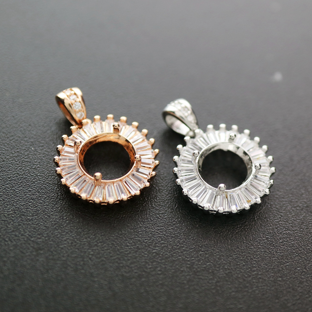4-12 Mm Round Bezel Mawar Emas - Bezels Set Pendant ulasan dan harga