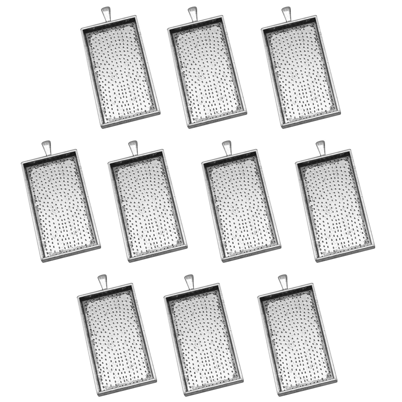 10 Buah Baki Liontin Paduan Lo - Bezels Set Pendant ulasan dan harga